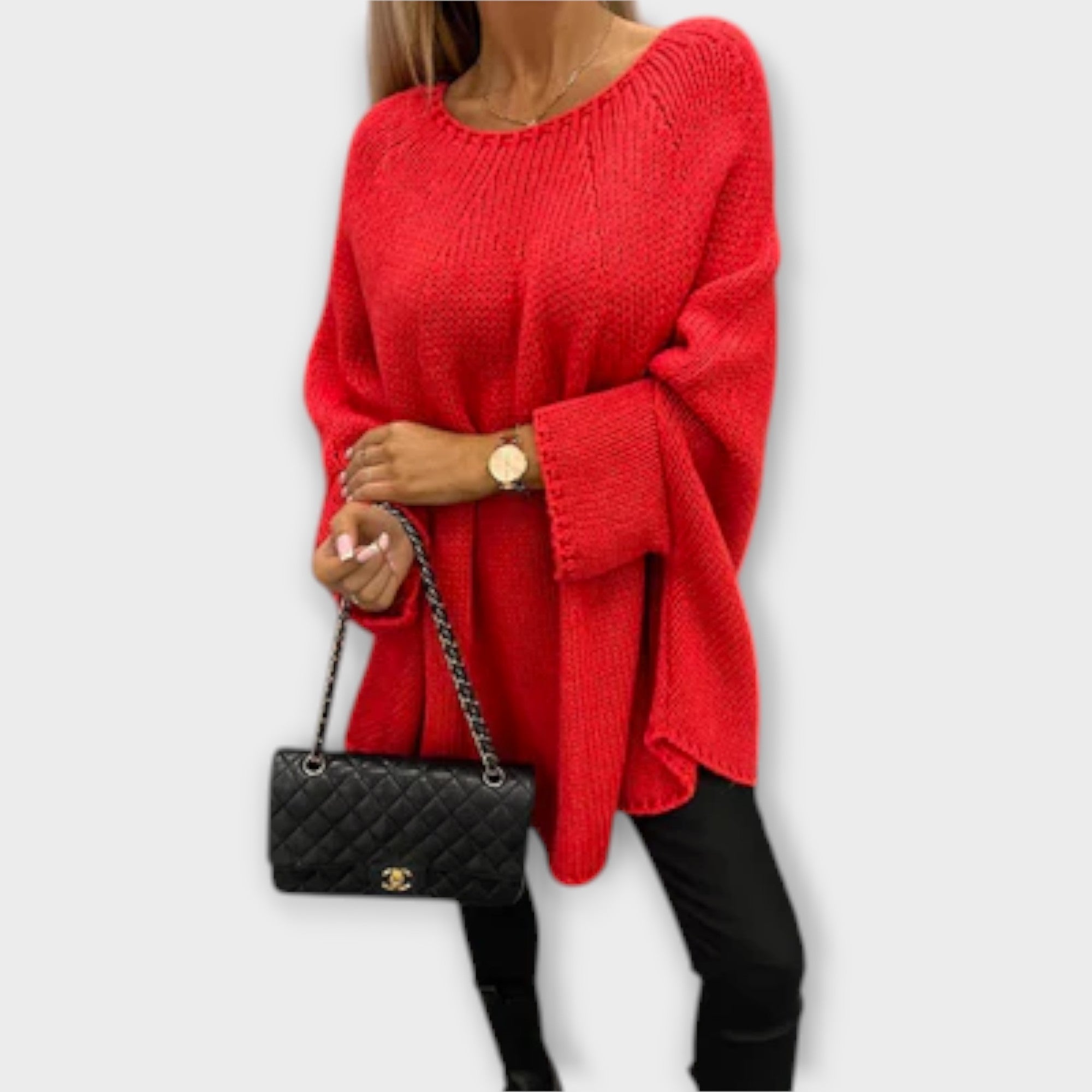 Izabel - Pulover elegant pentru femei cu guler rotund