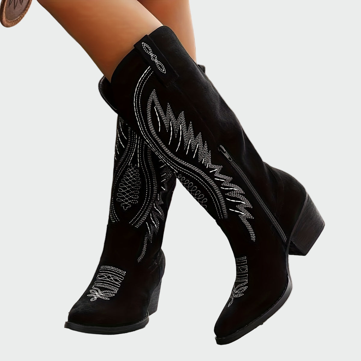 Neža - Botine cowboy brodate elegante