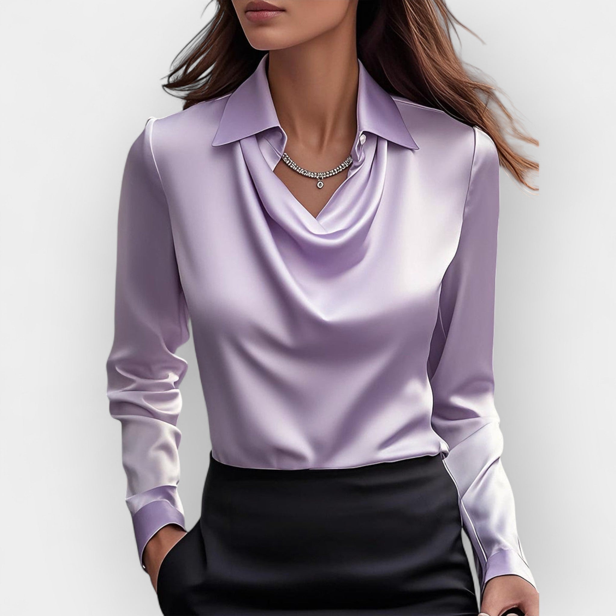 DILANA | Bluze drapate pentru femei cu mâneci lungi