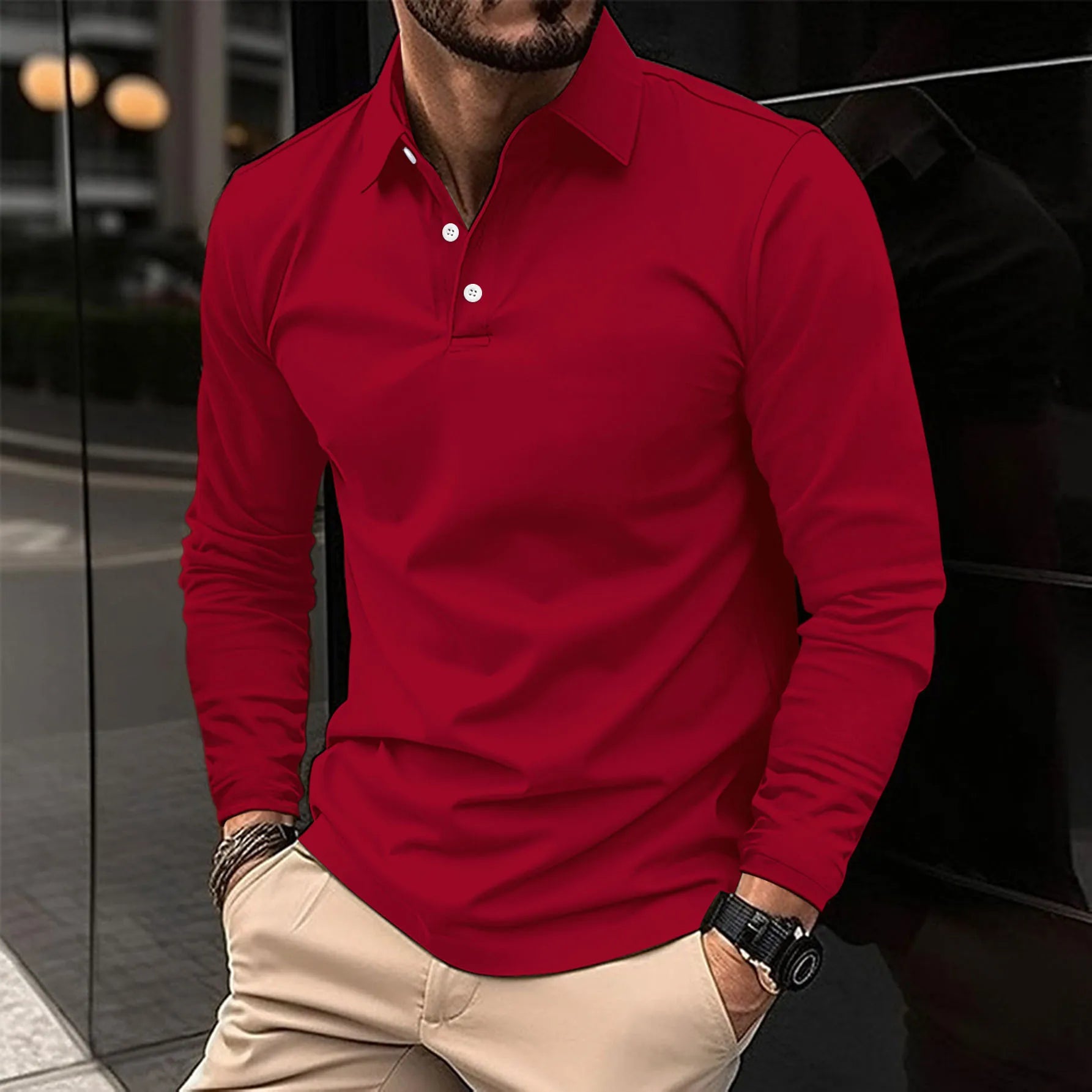 Ethan™ | Polo cu mânecă lungă