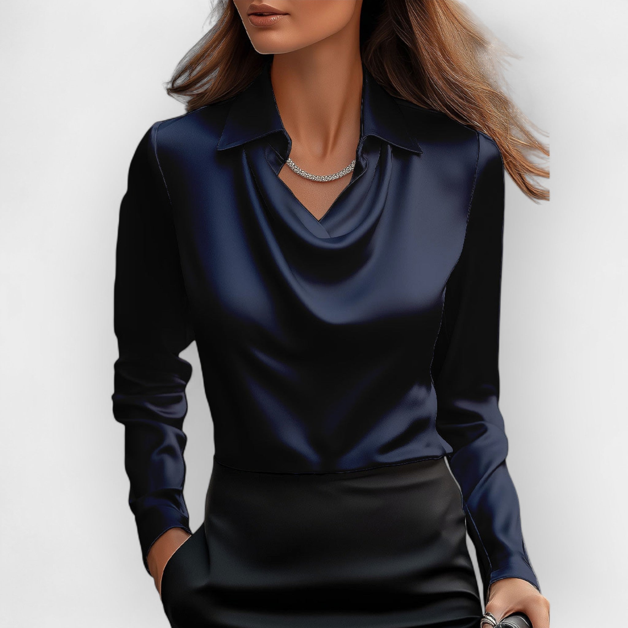 DILANA | Bluze drapate pentru femei cu mâneci lungi