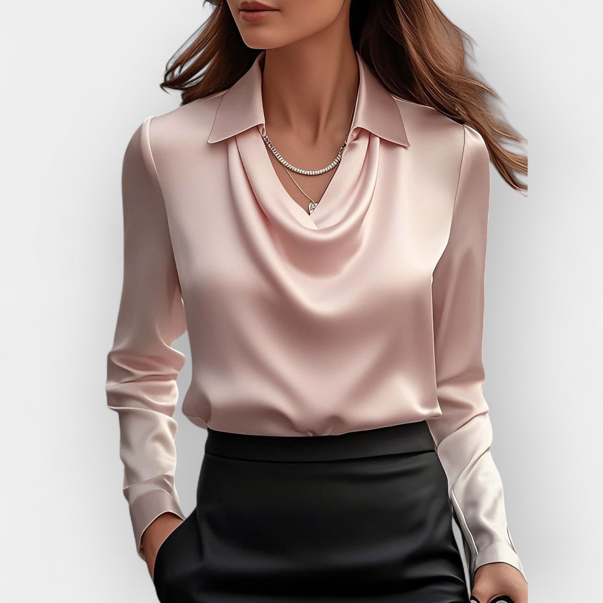 DILANA | Bluze drapate pentru femei cu mâneci lungi