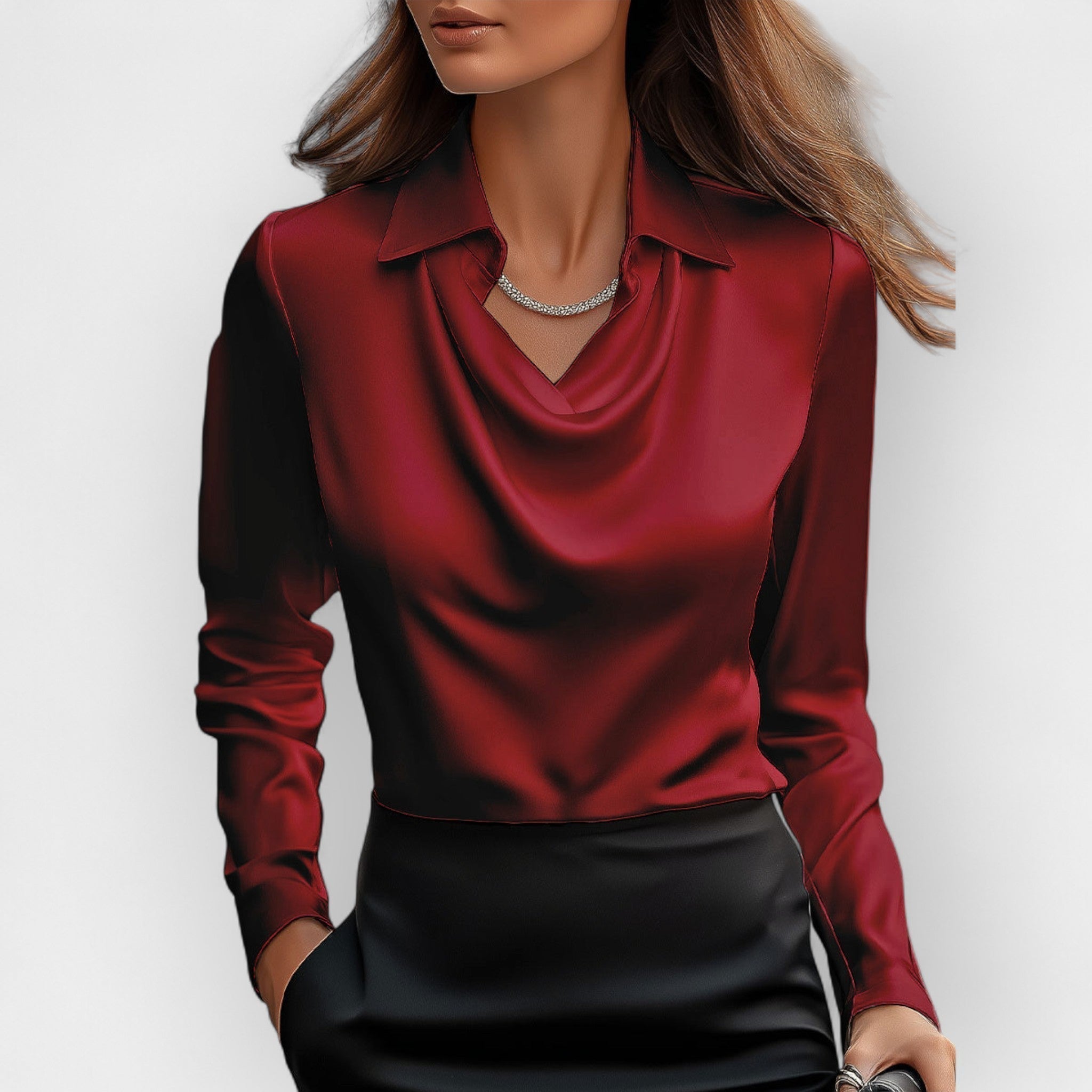 DILANA | Bluze drapate pentru femei cu mâneci lungi