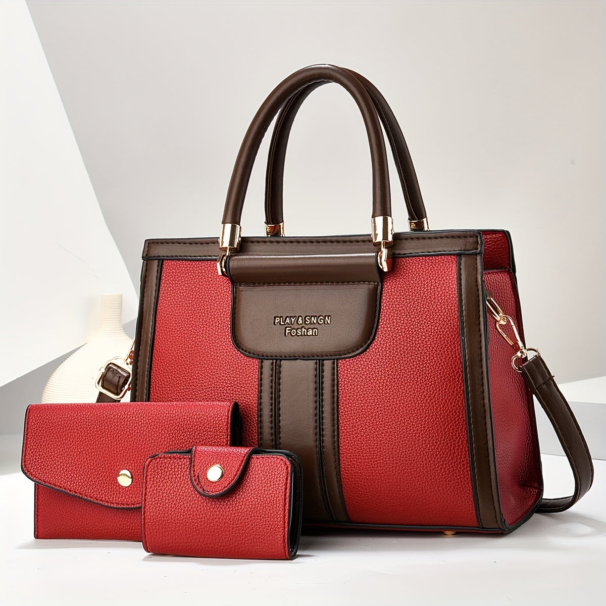 Luna | Set elegant de genți din piele 3 piese