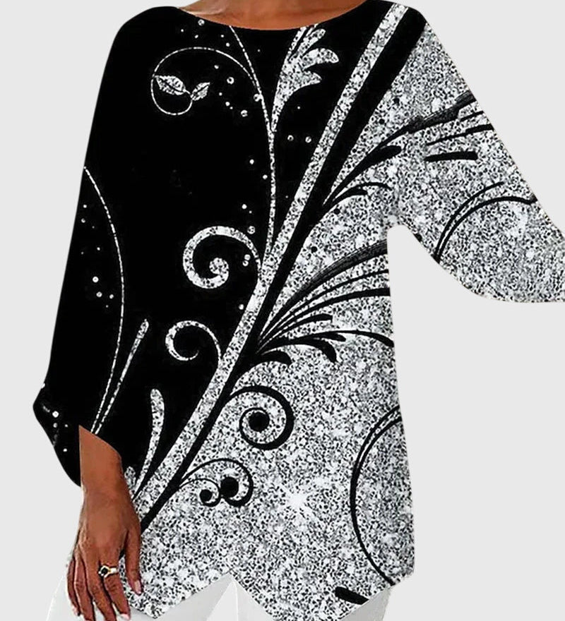 Annie | Top Elegant cu Guler Rotund