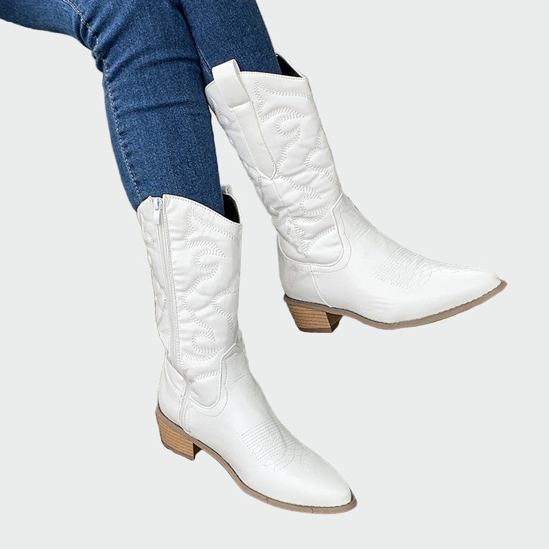 Kvetina – Botine cowboy metalizate, elegante și confortabile pentru utilizare zilnică